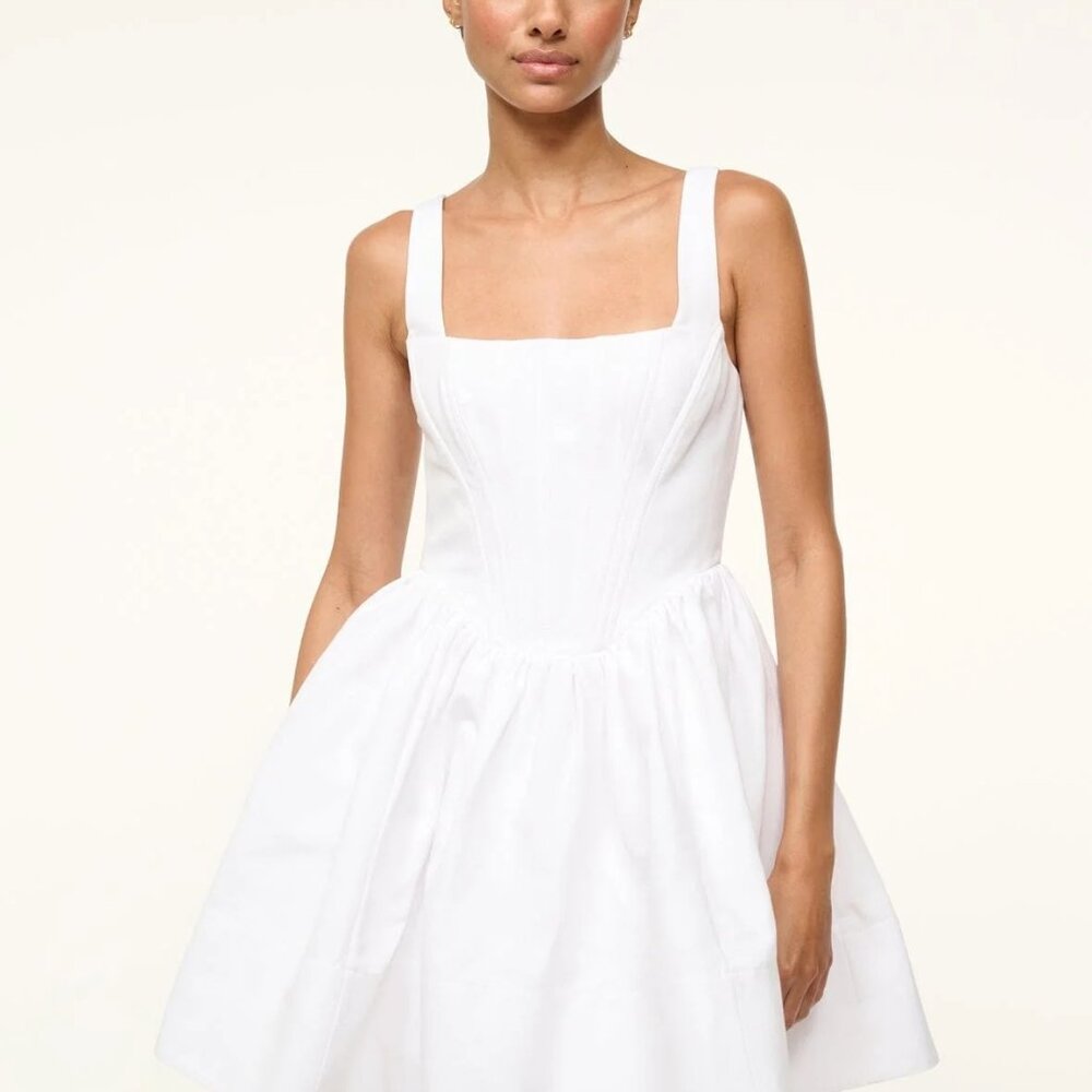 STAUD White Landscape Mini Dress - Second Wedding Dress